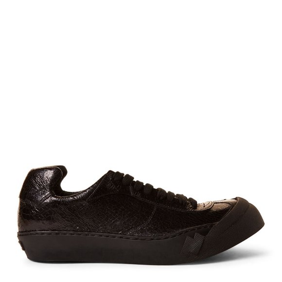 NEW 🖤 Cinzia Araia Black Crackled Low Top Sneakers 9 - Picture 11 of 13